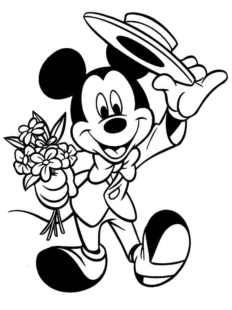 Coloring Mickey mouse in a beautiful suit. Category Disney coloring pages. Tags:  Disney, Mickey Mouse.