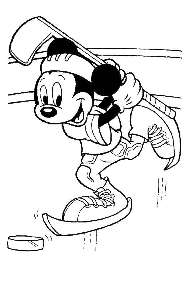 Coloring Mickey on skates. Category Mickey mouse. Tags:  Disney, Mickey Mouse.
