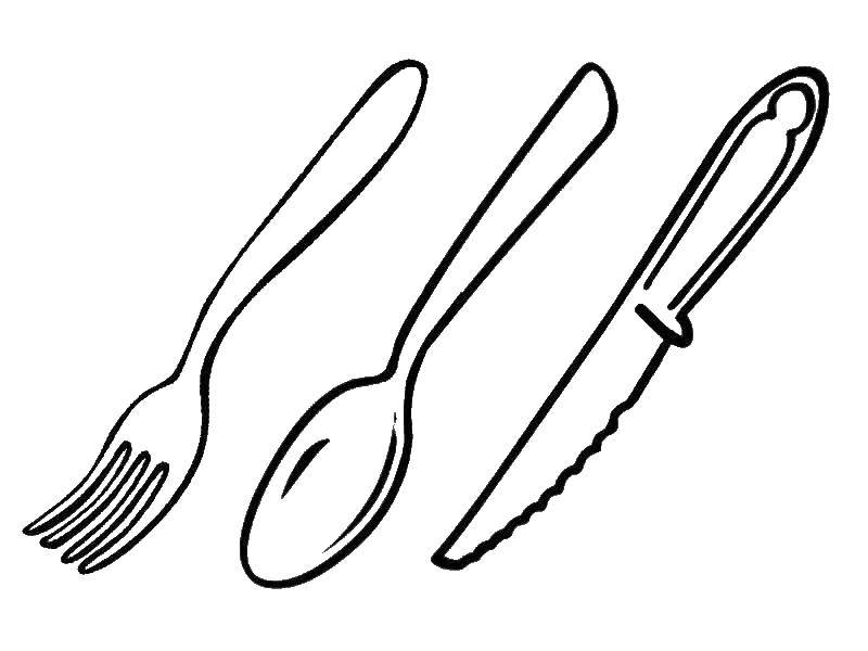 Online coloring pages items, Coloring Dining items utensils.