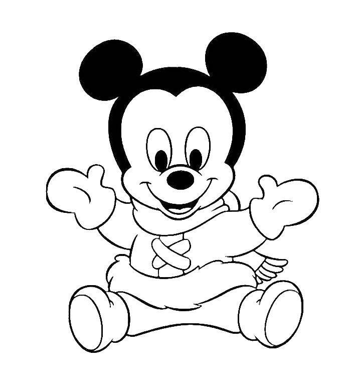 Coloring Little Mickey. Category Mickey mouse. Tags:  Disney, Mickey Mouse.