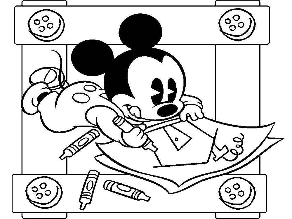 Coloring Little Mickey. Category Disney coloring pages. Tags:  Disney, Mickey Mouse.