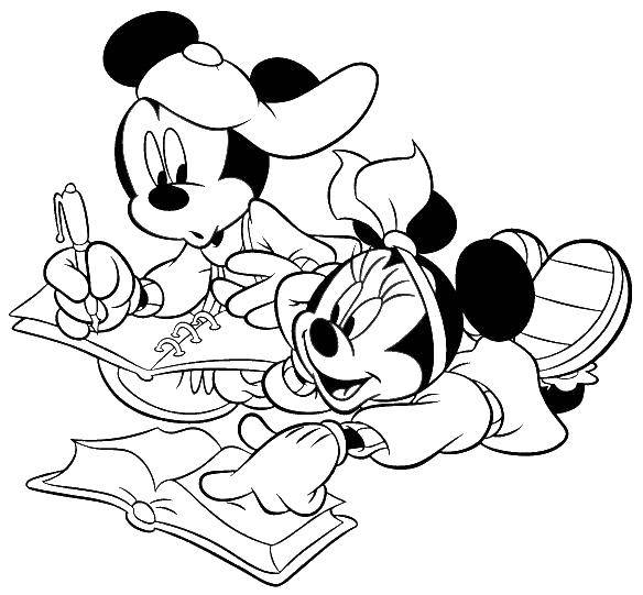 Coloring Mickey and Minnie mouse. Category Mickey mouse. Tags:  Disney, Mickey Mouse, Minnie Mouse.