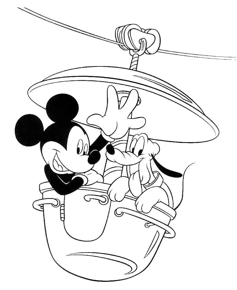 Coloring Mickey and Pluto. Category Mickey mouse. Tags:  Disney, Mickey Mouse, Pluto.