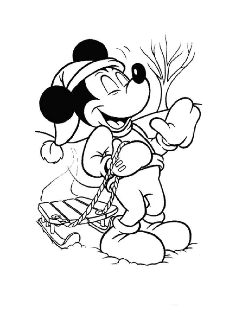 Coloring Mickey mouse with a sledge. Category Mickey mouse. Tags:  Valentines day, love, heart.