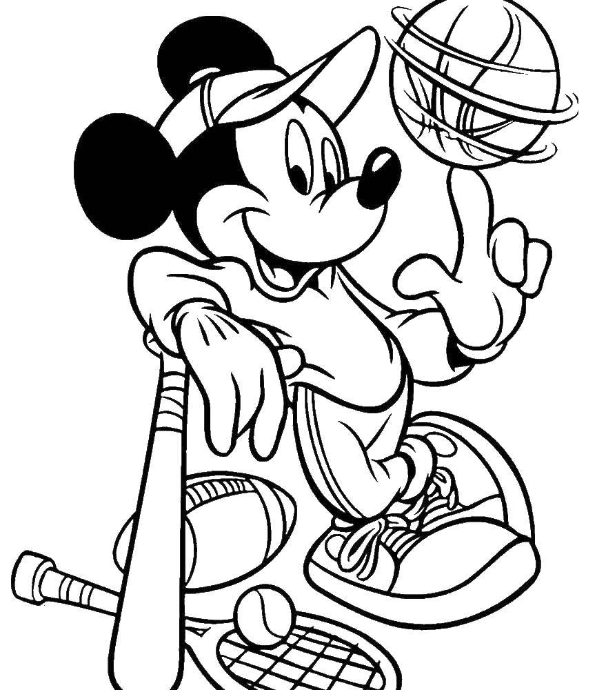 Coloring Mickey mouse the athlete. Category Mickey mouse. Tags:  Disney, Mickey Mouse.