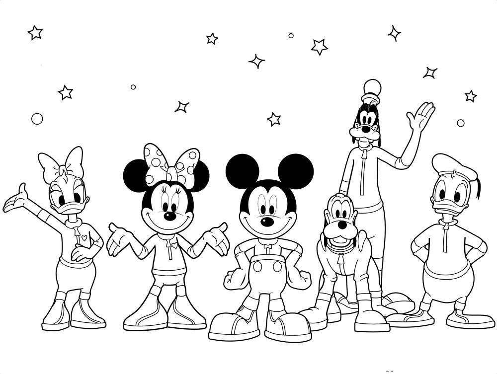 Coloring Mickey, Minnie, Donald, goofy, and Pluto Ponca. Category Disney coloring pages. Tags:  Disney, Mickey Mouse, Donald Duck, Goofy, Minnie, Pluto, Ponca.