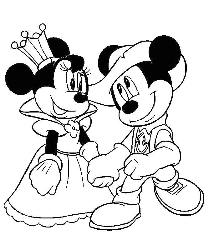 Coloring Sweethearts Mickey and Minnie mouse. Category Disney cartoons. Tags:  Disney, Mickey Mouse, Minnie Mouse.