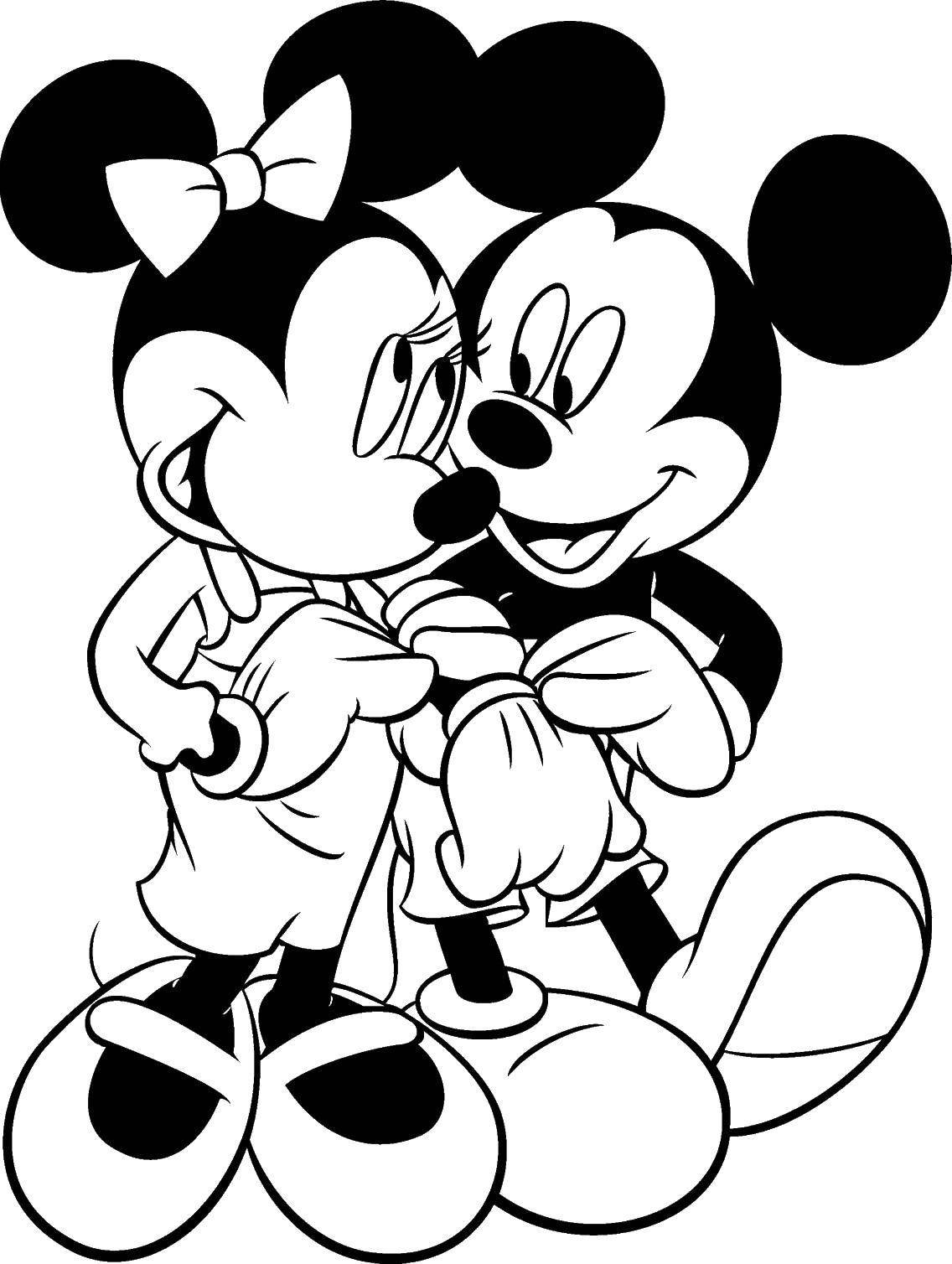 Coloring Sweethearts Mickey and Minnie mouse. Category Cartoon character. Tags:  Disney, Mickey Mouse, Minnie Mouse.