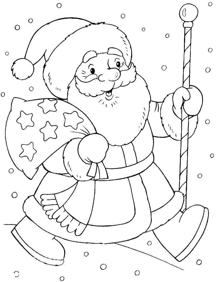 Название: Раскраска Дедушка мороз. Категория: дед мороз. Теги: Новый Год, Дед Мороз.