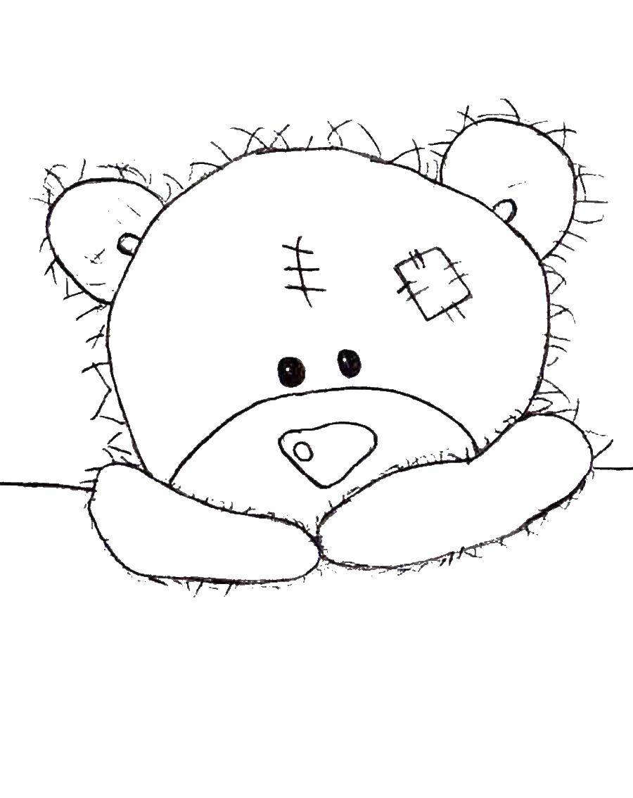Coloring Sad Teddy bear. Category Teddy bear. Tags:  Teddy Bear.