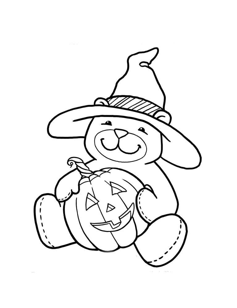 Coloring Halloween bear. Category Halloween. Tags:  Halloween, pumpkin.
