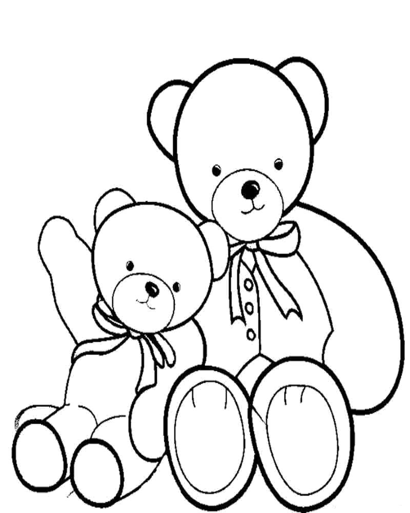 Название: Раскраска Игрушки - медвежата. Категория: игрушки. Теги: Игрушка, медведь.