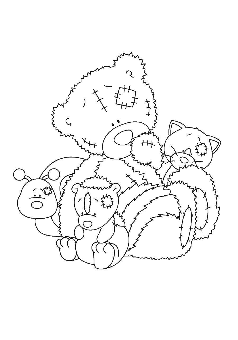 Coloring Toy Teddy. Category Teddy bear. Tags:  Toy, bear.