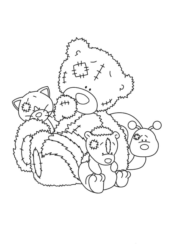 Coloring Toy Teddy. Category Teddy bear. Tags:  Toy, bear.