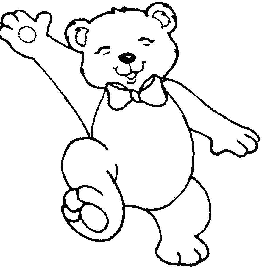 Coloring Happy bear. Category toys. Tags:  Toy, bear.