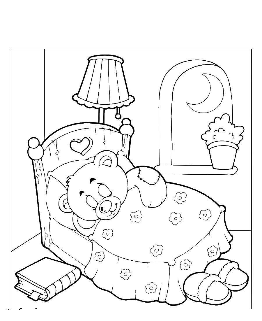 Coloring Sleeping bear. Category Animals. Tags:  Animals, bear.