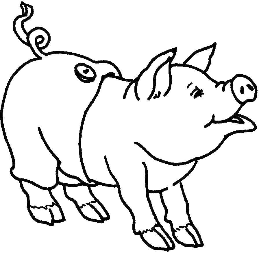 Название: Раскраска Свинья. Категория: домашние животные. Теги: Свинья, поросенок.