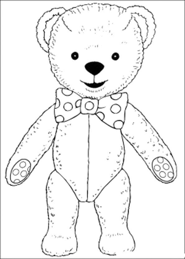 Название: Раскраска Игрушка медвежонок. Категория: игрушка. Теги: Игрушка, медведь.