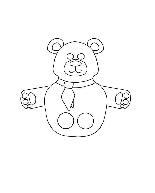 Название: Раскраска Игрушка медвежонок. Категория: игрушка. Теги: Игрушка, медведь.