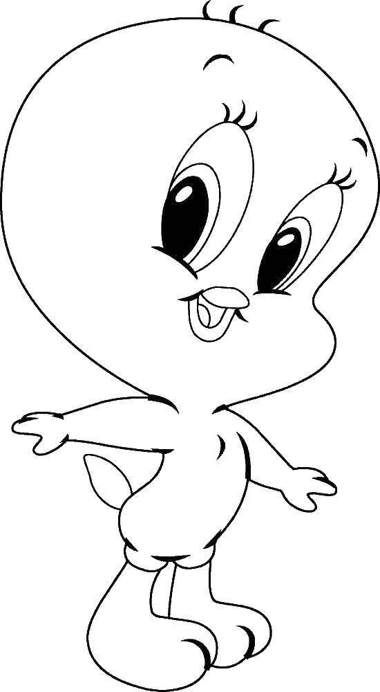 Coloring Canary Tweety. Category Disney coloring pages. Tags:  Disney, Canary Tweety.
