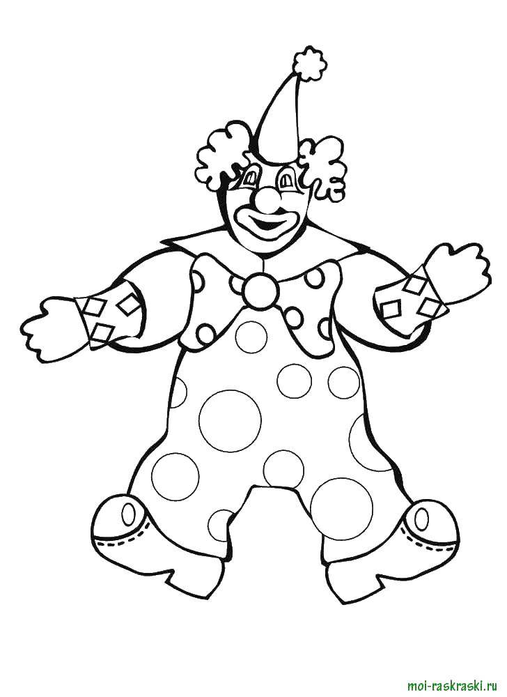 Название: Раскраска Клоун. Категория: Раскраски для малышей. Теги: клоун.