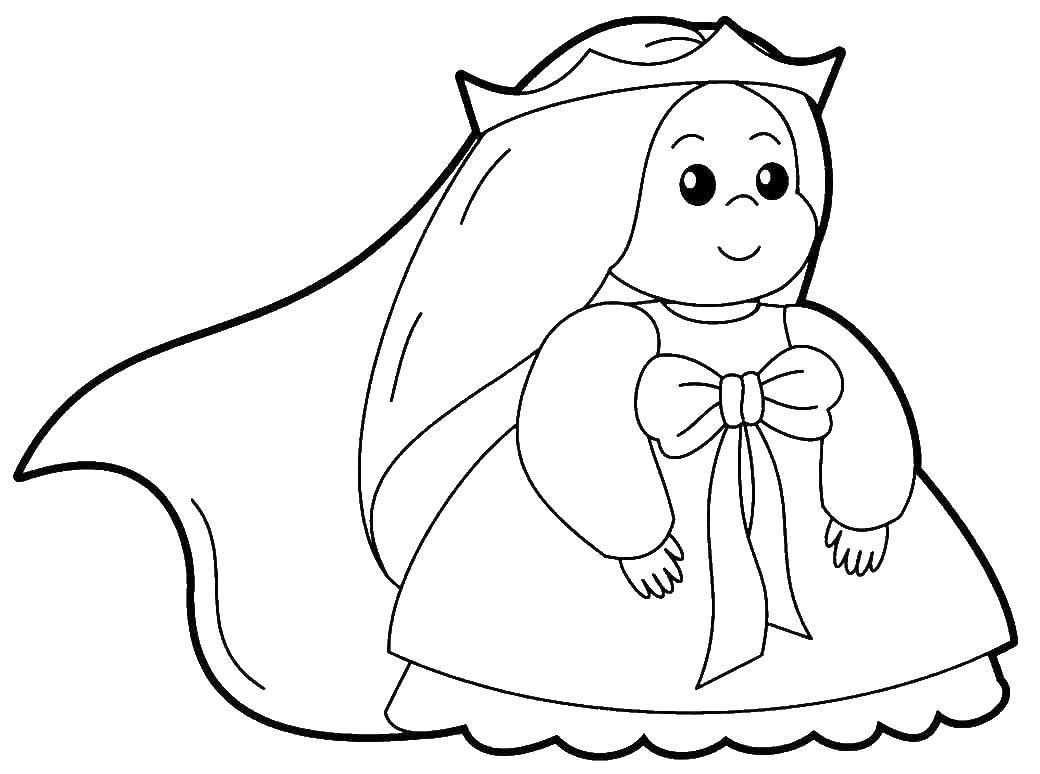 Coloring Princess. Category Coloring pages for kids. Tags:  Princess dress.