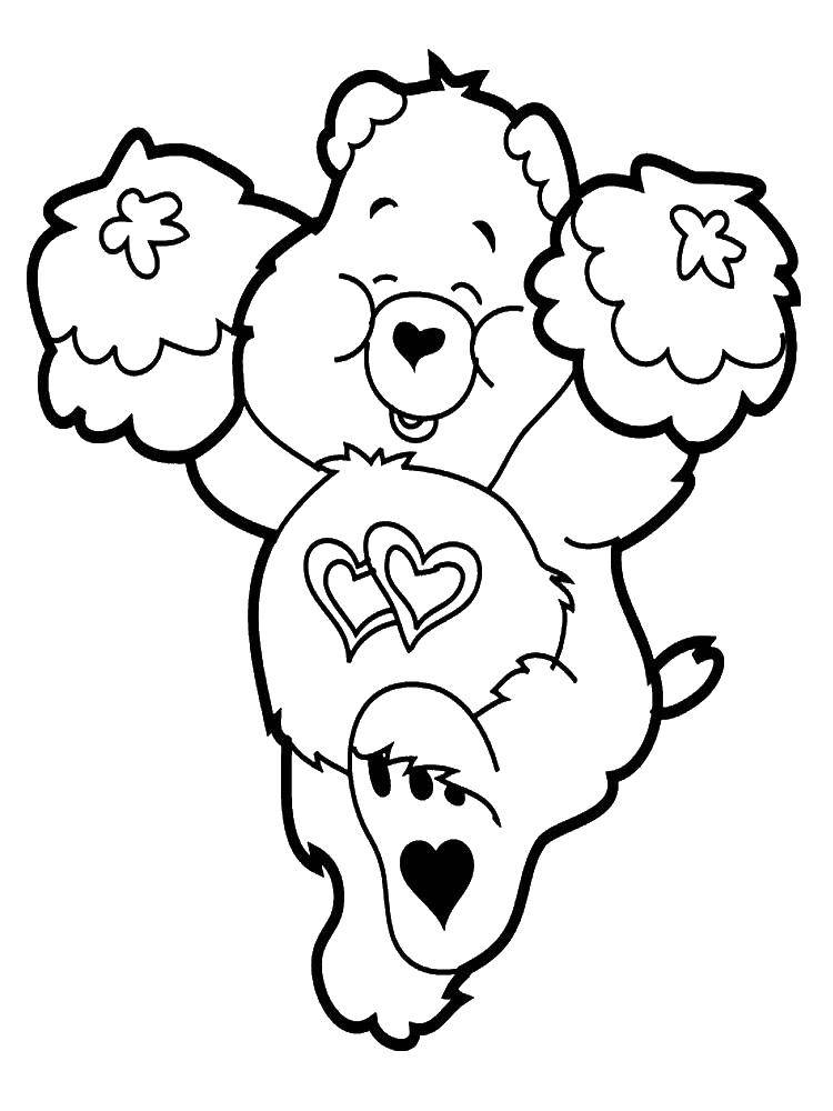 Coloring Bear cheerleader. Category toy. Tags:  Toy, bear.