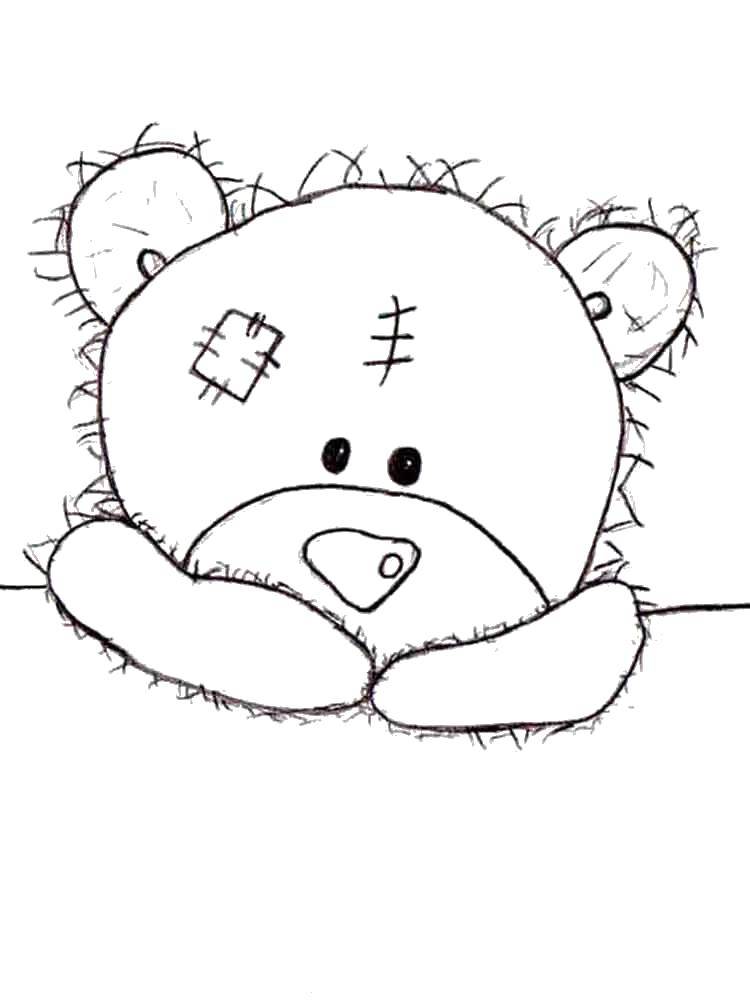 Coloring Teddy bear sad. Category Teddy bear. Tags:  Teddy Bear.