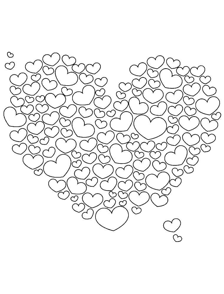 Coloring Heart of hearts. Category Hearts. Tags:  Heart, love.