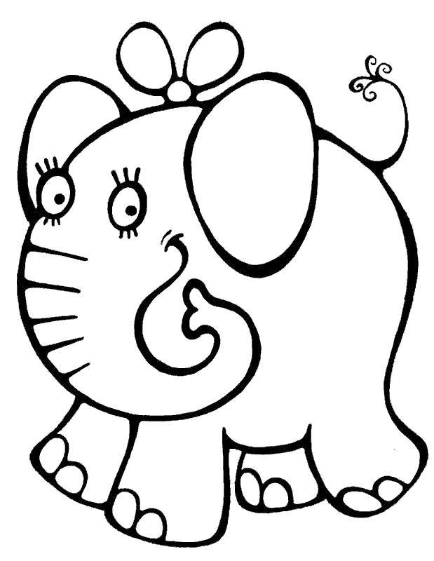 Coloring Elephant. Category little ones. Tags:  Animals, elephant.