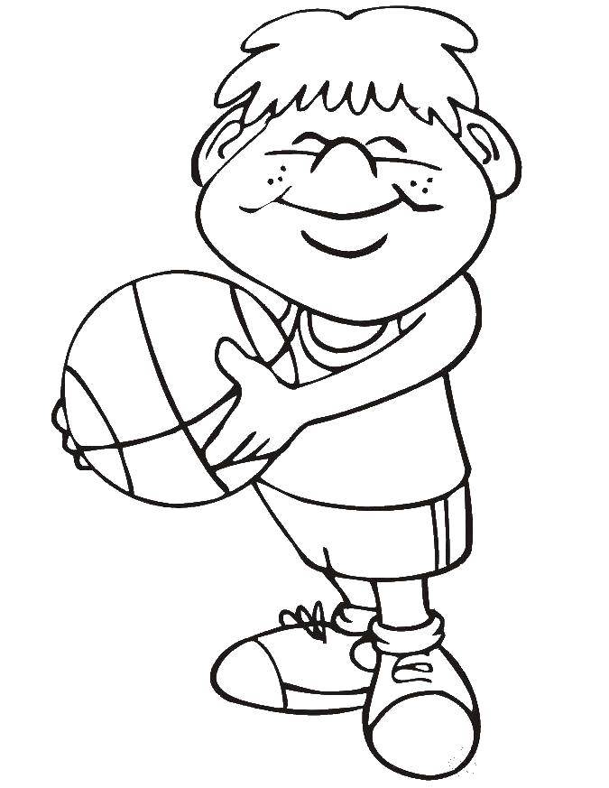 Coloring Basketball player. Category sports. Tags:  Sports, basketball, ball, play.