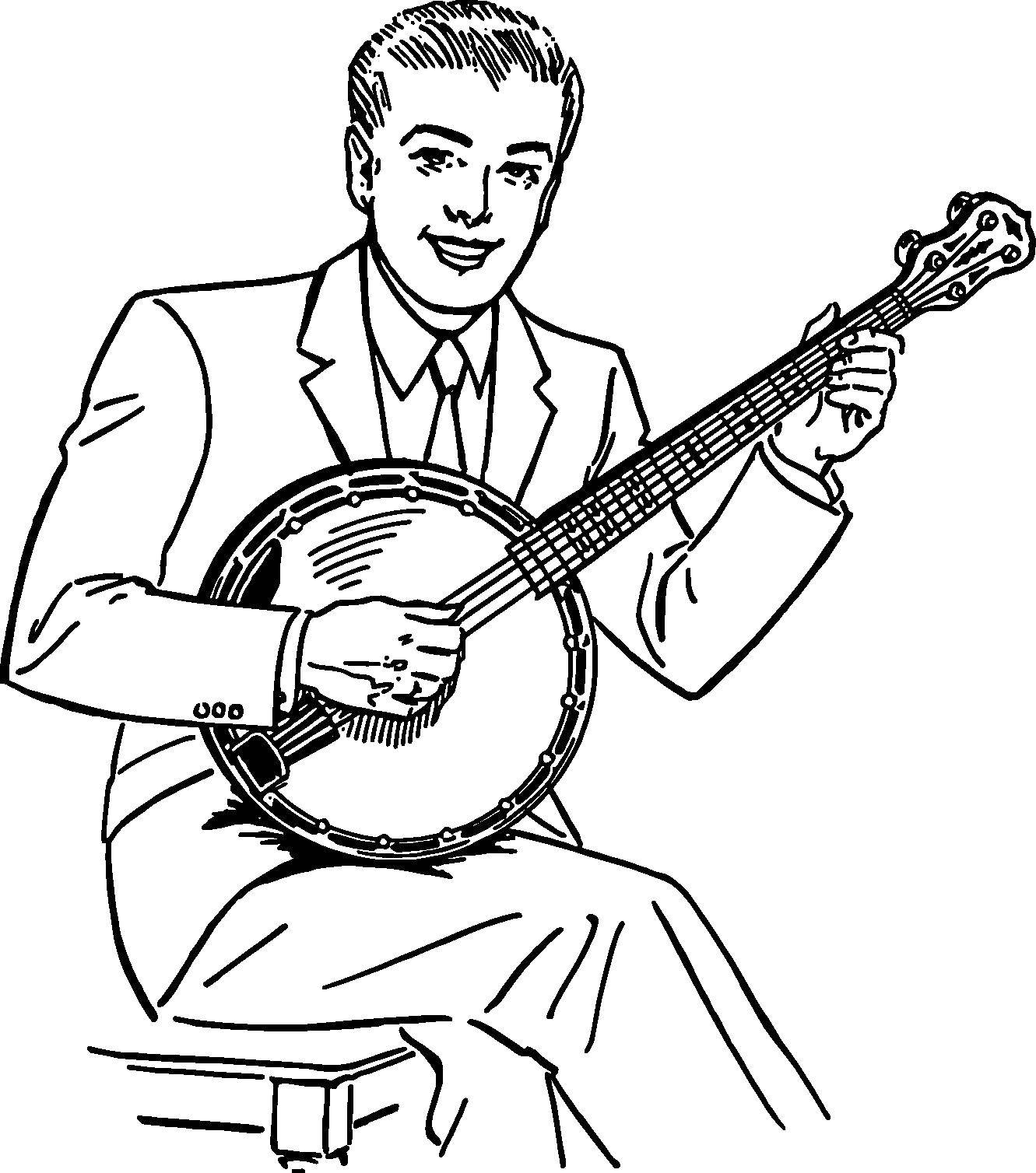Coloring Musician. Category musical instruments . Tags:  Instrument, musician.