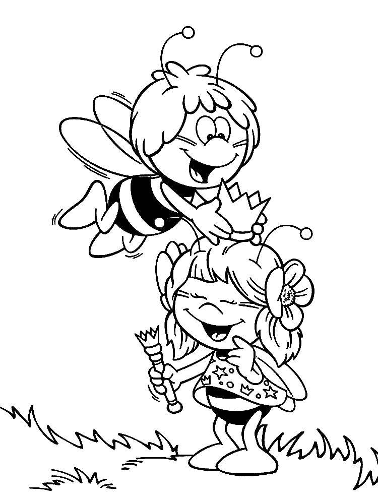 Coloring Maya the bee. Category Disney coloring pages. Tags:  Cartoon character, Maya the Bee.