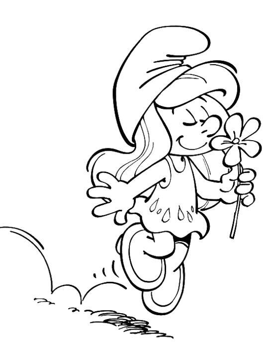 Coloring Smurf girl. Category Cartoon character. Tags:  Cartoon character, Smurfs, fun.