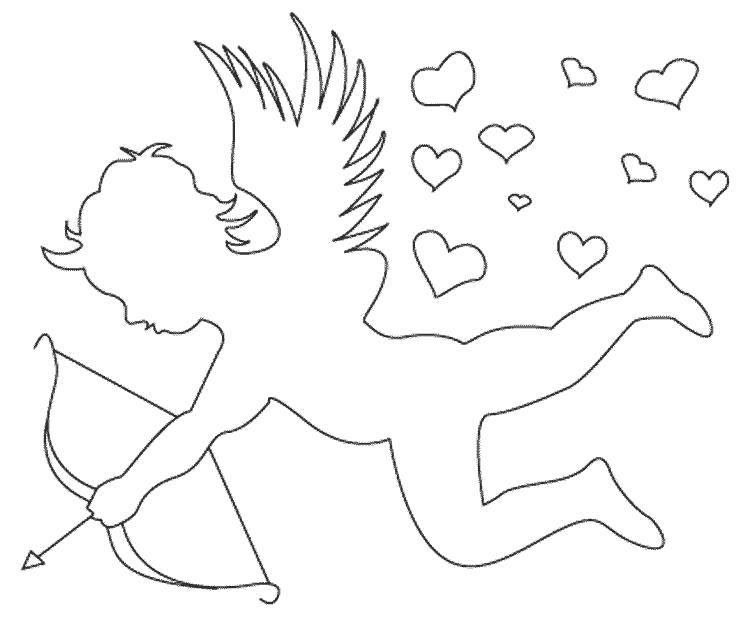Coloring Cupid sends his arrow. Category Valentines day. Tags:  Valentines day, love, Cupid.