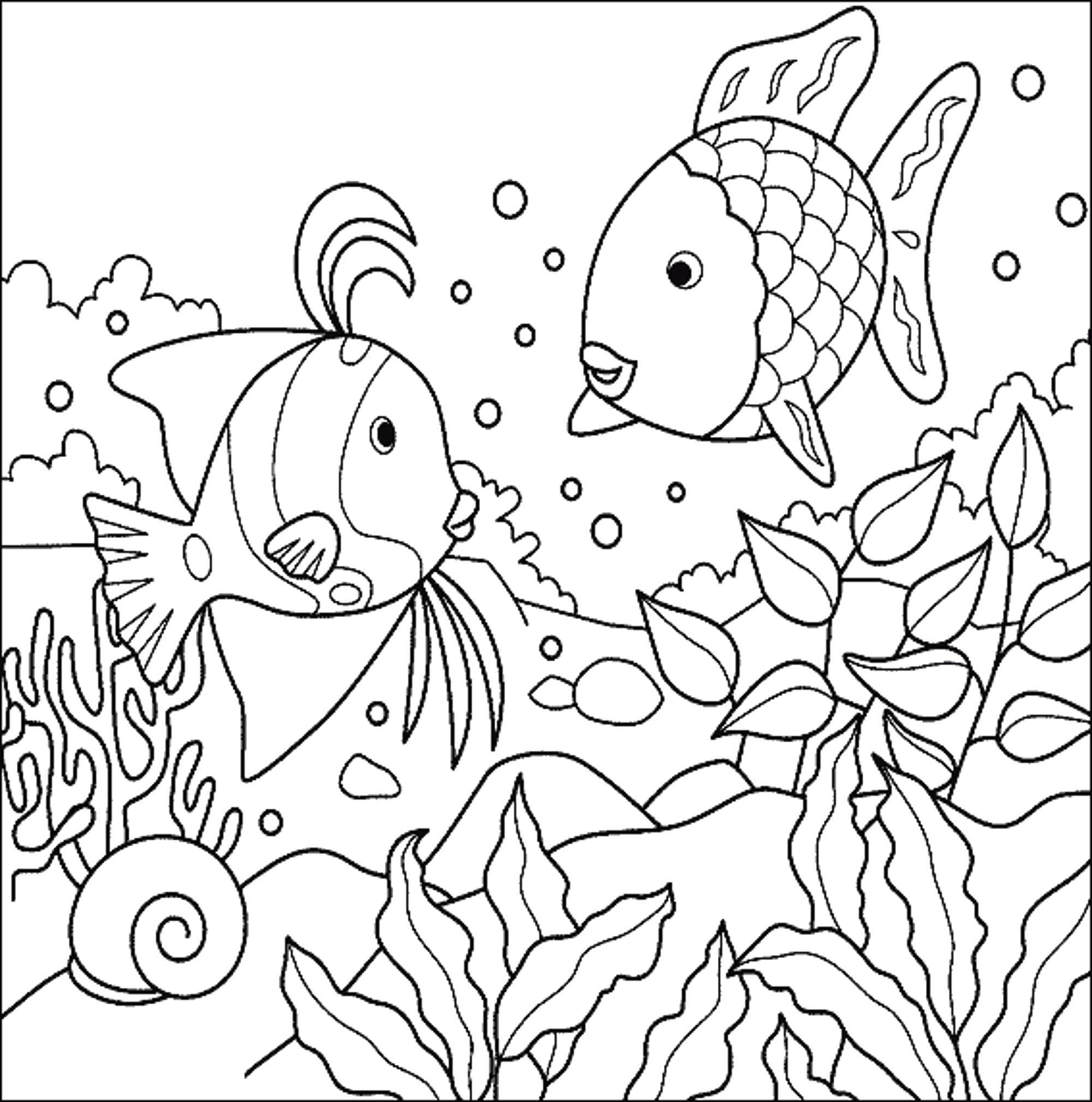 Название: Раскраска Рыбки - друзья. Категория: рыбы. Теги: Подводный мир, рыба.