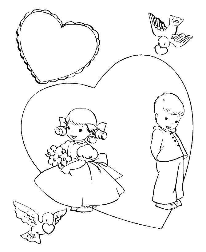 Coloring Valentine. Category Valentines day. Tags:  Valentines day, love, heart.