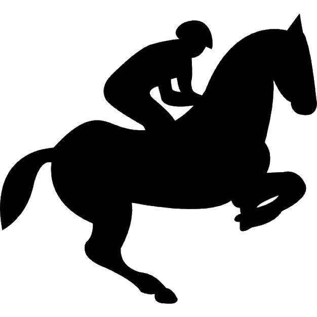 Coloring The contour of the horse with a rider. Category the contours of the horse. Tags:  Contour, horse.