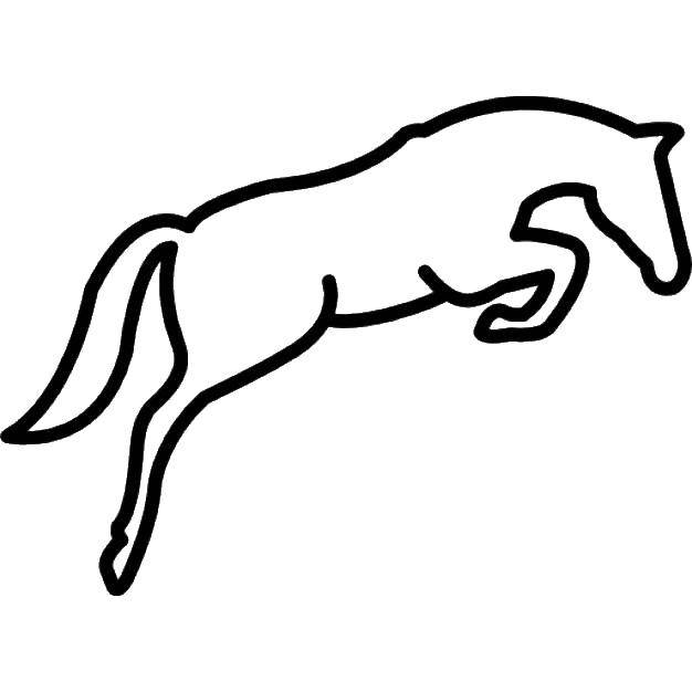Название: Раскраска Контур скакуна. Категория: контуры лошади. Теги: Контур, лошадь.