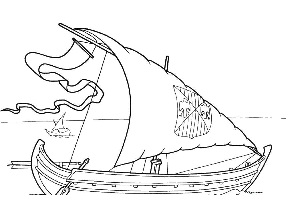 Coloring Boat. Category ships. Tags:  the boat.