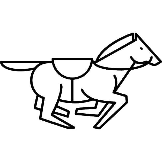Название: Раскраска Лошадка. Категория: простые раскраски. Теги: Животные, лошадь.