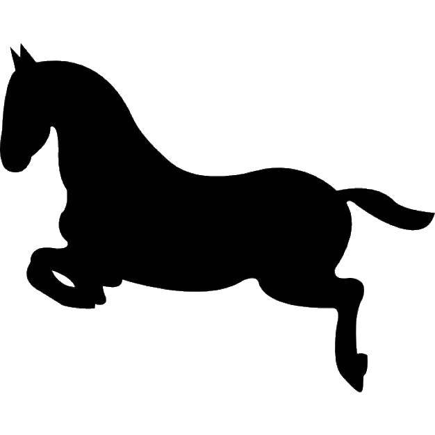 Название: Раскраска Силуэт лошади. Категория: контуры лошади. Теги: Контур, лошадь.