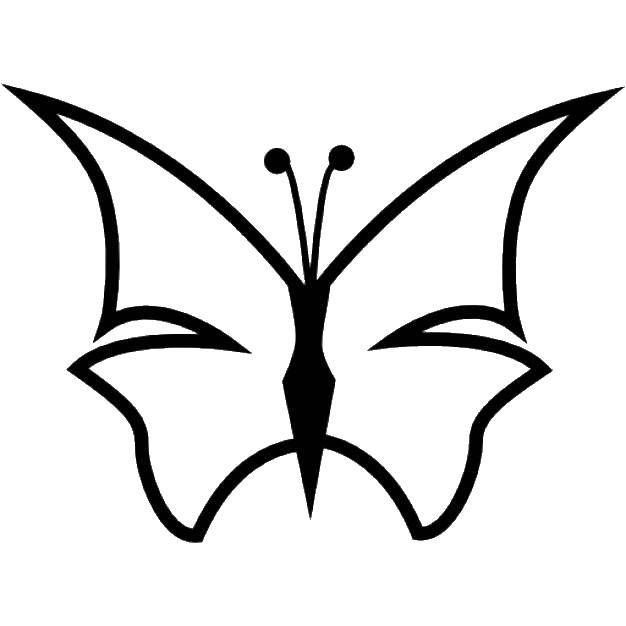 Название: Раскраска Силуэт бабочки. Категория: контуры для вырезания бабочек. Теги: Контур, бабочка.