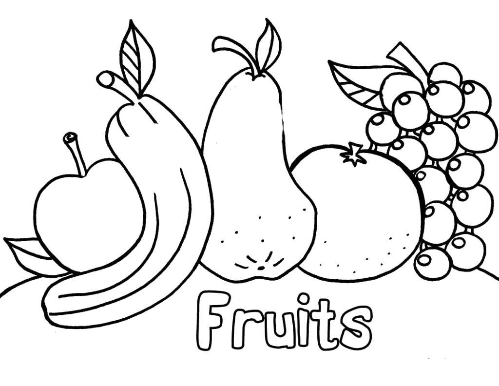 Название: Раскраска Фрукты лежат на столе. Категория: фрукты. Теги: фрукты.