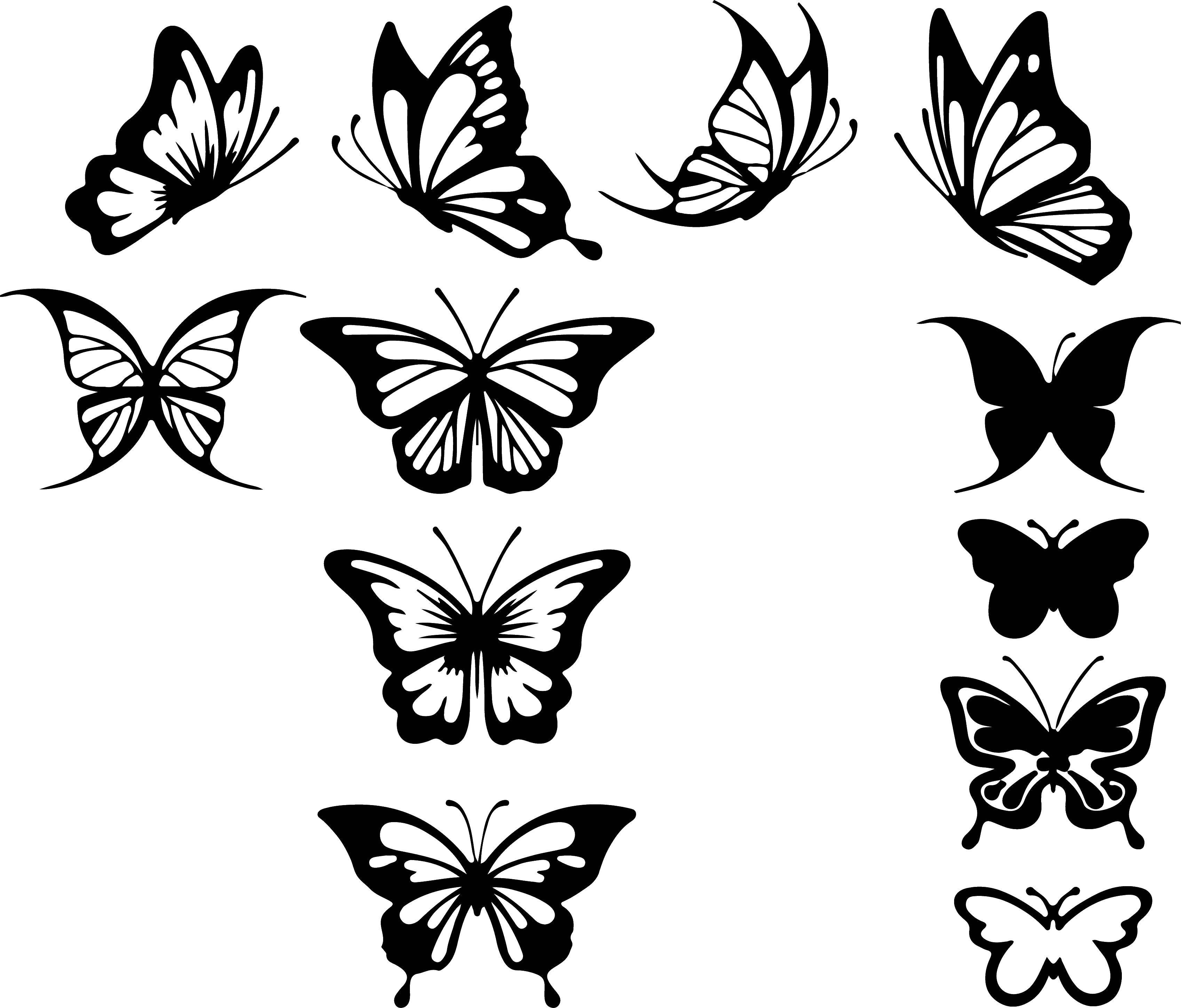 Название: Раскраска Силуэты бабочек. Категория: контуры для вырезания бабочек. Теги: Контур, бабочка.