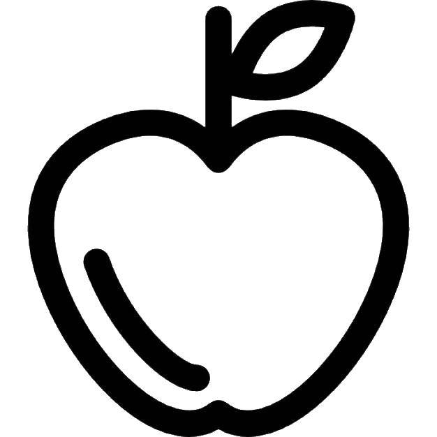 Coloring The contour of the Apple. Category The contours of fruit. Tags:  Contour, Apple.