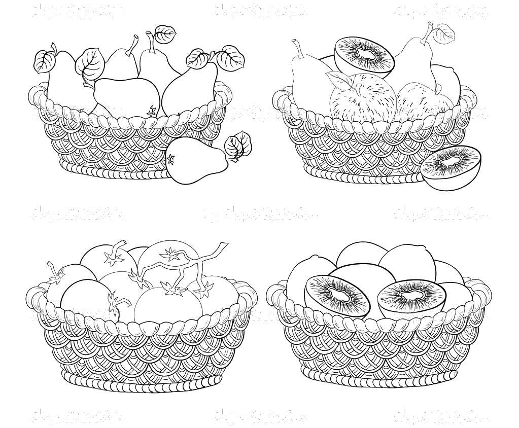 Coloring Fruit baskets. Category fruits. Tags:  fruits.