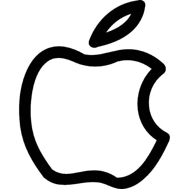 Coloring The apple logo. Category The contours of fruit. Tags:  fruits.