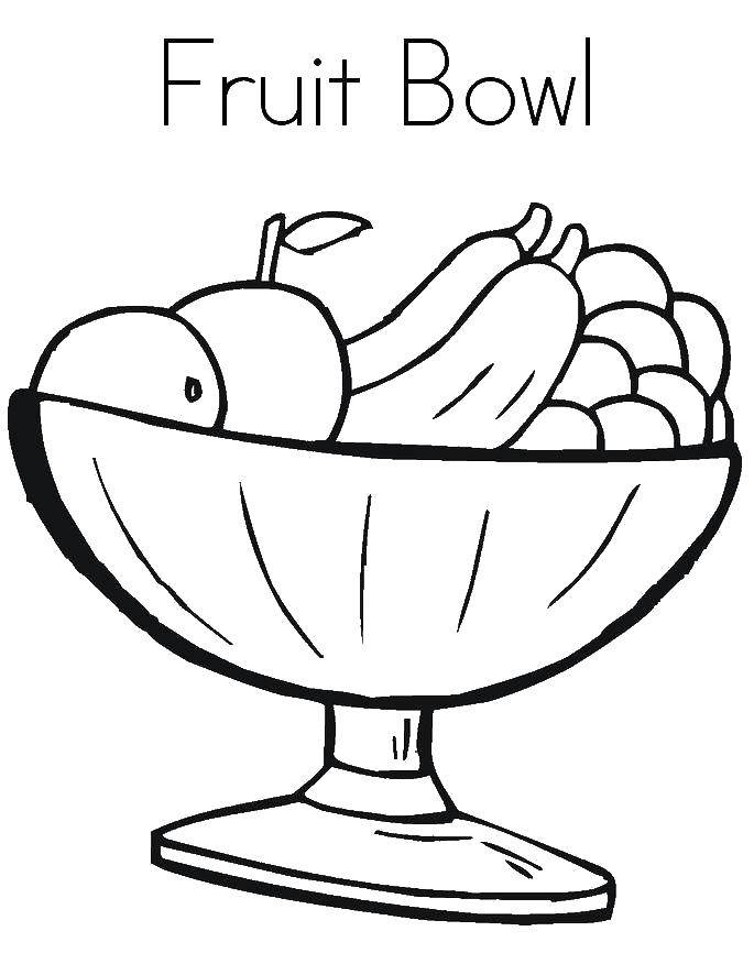 Coloring A bowl of fruit. Category fruits. Tags:  fruits.