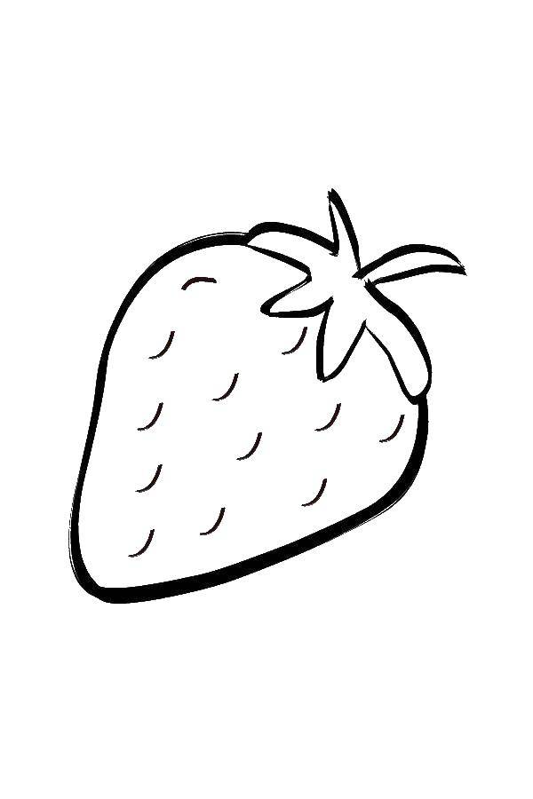 Название: Раскраска Ягода клуюники. Категория: ягода. Теги: Ягоды, клубника.